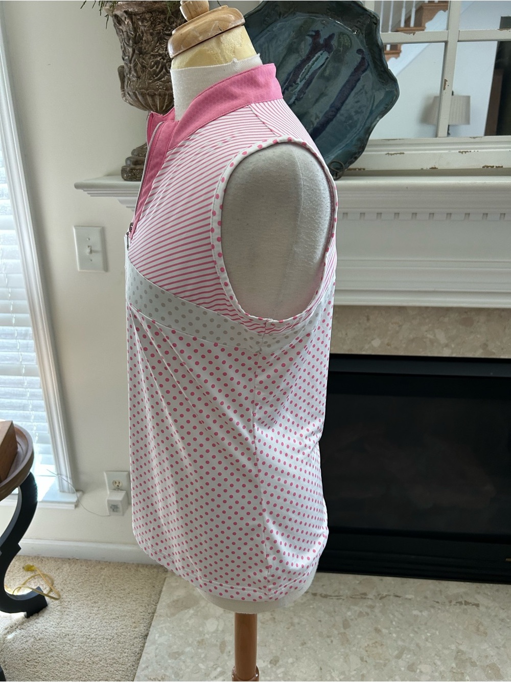 GGBlue Pink Polka Dot Sleeveless Golf/Tennis Polo - Picture 4 of 7